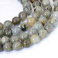 KISSITTY 235pcs 8mm Natural Labradorite Bead Strands, Natural Gemstone Crystal Beads Round Smooth Chakra Beads Energy Healing Crystals Gemstones for DIY Jewelry Bracelets Necklaces Making - color: Natural Labradorite
