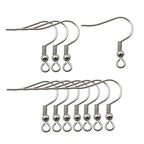200pcs Stainless Steel Ball and Coil Earring Hooks Findings Ear Wires Fish Hook Earrings Hoops Ear Wire for DIY Jewelry Making (10169)