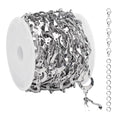 2 Yard Stainless Steel Jewelry Making Chains Bulk Hollow Drop Link Chain for Necklace DIY Jewelry Supplies - color: Silver Drop
