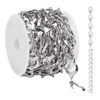 2 Yard Stainless Steel Jewelry Making Chains Bulk Hollow Drop Link Chain for Necklace DIY Jewelry Supplies - color: Silver Drop
