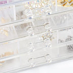 Weiai Acrylic Jewelry Box, 72 Grids Clear Jewelry Organizer with Adjustable Dividers, Large Capacity Earring Ring Gift Boxes - size: 4 Drawers