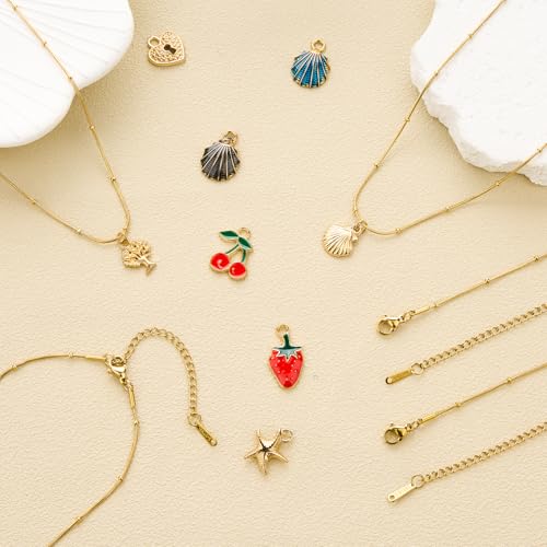 12 Pack Gold Stainless Steel Round Snake Chain Necklace Bulk DIY Craft Adjustable Jewelry Necklace Chain for Women Men - color: Gold Snake Bead, size: 20 inches