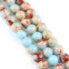 HAAMIIQII 8mm Blue Imperial Jasper Beads Round Gemstone Loose Beads for Jewelry Making 2 Strands (92-96pcs) - color: Blue Imperial Jasper, size: 8mm (92-96pcs)