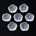 KISSITTY 100pcs Flower Glass Beads Frosted Clear Crystal Aesthetic Flowers Drilled Bead Caps Charm Spacers for DIY Necklaces Earrings Bracelets Jewelry Craft Making for Women - color: Frosted Clear