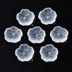 KISSITTY 100pcs Flower Glass Beads Frosted Clear Crystal Aesthetic Flowers Drilled Bead Caps Charm Spacers for DIY Necklaces Earrings Bracelets Jewelry Craft Making for Women - color: Frosted Clear