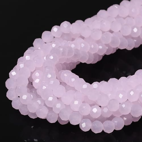 5 Strands 3mm 550PCS Light Pink Crystal Beads, Song Xi Porcelain Jade Glass Beads for Jewelry Making, Gemstone for Necklace Earring, Arts and Crafts, DIY and Craft Supplies - color: Light Pink, size: 3mm(5 Strands)