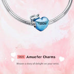 Love Family Friendship Graduation Mothers Nurses Day S925 Bead Pendant Charms for Pandora Bracelets Necklaces, Gifts Women, for Anniversary Birthday Valentines Day Christmas, Silver Gold - style: Class of 2026 Graduation Blue Heart Charm