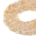 6-8mm Natural Citrine Nuggets Oval Free Tumbled Pebble Semi Precious Gemstone Loose Stone Beads Approx 15.5 inch for DIY Jewelry Making - color: Citrine