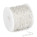 33 Feet Silver Satellite Cable Chains Roll, 2MM Silver Plated Brass Ball Beaded Cable Link Chains Spool Bulk for Jewelry Making DIY Craft - color: 3.0mm beads silver satellite cable chain