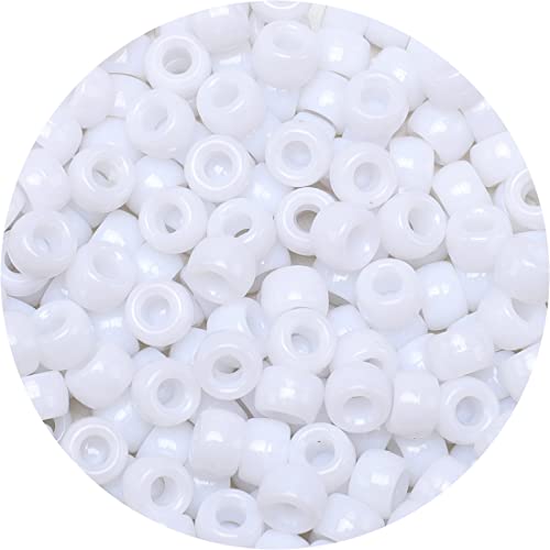 Eppingwin Beads and Bead assortments (1000 Pony Beads-White Solid)… - color: White solid, size: Medium Pack