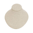 MOOCA Linen Lay Down Necklace Bust Display Jewelry Necklace Chain Jewelry Bust Display Holder Stand, Tan Linen