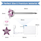 Nunpag 12 Pcs Ear Piercing Kit Disposable Ear Piercing Gun Kit with 4 Pcs 5 Prong Setting Cubic Zirconia Pink Star Earrings Stud 316L Stainless Steel Easy to Use Self Ear Piercer Gun Kit Tool Silver - color: Silver-Pink-Star