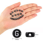 Yochus 1000pcs Black Mixed Round Acrylic Letter Beads 4x7mm White Alphabet Number Beads for Jewelry Making and DIY Bracelets - color: Black/White Letter&Number, size: 4x7mm
