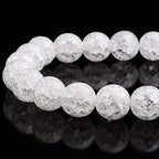 RUBYCA Natural AAA Grade White Clear Quartz Crystal Crackle Round Beads Jewelry Making 1 Strand 4mm - color: Round Crackle B, size: 4mm