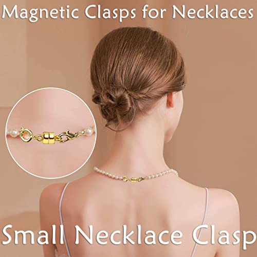 Magnetic Necklace Clasps and Closures 18K Gold and Silver Plated Bracelet Converter Clasp,Suitable for Necklaces Chain Extender - color: 8Pcs（Gold & Silver）
