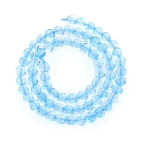 Adabele 15 Inch Natural Blue Crystal (Imitation Topaz) Gemstone Beads 6mm Faceted Flat Round Coin Gem Stone Spacer (65-69pcs) for Jewelry Making GZ13-13 - color: Blue Crystal (Blue Topaz Imitation), size: 15 Inch/1 Strand
