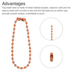 MECCANIXITY Ball Bead Chain Beaded Necklace Chains 5 Inch Adjustable Metal Ball Chains 2.4mm/0.1inch Keychain for Jewelry Making,DIY Craft Projects,Pack of 36(Orange) - color: Orange