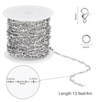 SMYHTGLIF 4 Meters Stainless Steel Cross Jewelry Making Chains Silver Chain Bulk for Jewelry Making DIY Jewelry Findings - color: Cross Silver