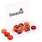 BEADIA Natural Red Agate Rondelle Stone with Large Hole (5.5mm) Loose Semi Gemstone Beads for Jewelry Making 14mmx7.5mm 12pcs - color: Red Agate, size: 14mm x 7.5mm