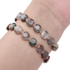 BEADIA Natural Faceted Bloodstone Rondelle Disk Stone Beads 10x5mm 37cm for DIY Chain Jewelry Making - color: Bloodstone