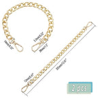 PH PandaHall 2pcs 12 Inch Golden Purse Chain, Purse Strap Flat 0.5 inch Wide Wallet Chain Handbag Replacement Strap with Buckles Gold Chain for Purse Handbags Clutches Crossbody Bags Pants - color: Golden, size: 12 Inch