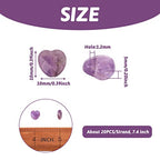 Fashewelry 18pcs Heart Natural Amethyst Stone Beads Faceted Tumbled Chakra Gemstone Purple Crystal Healing Loose Spacer Beads for Earring Bracelet Necklace Valentines Day Jewelry Making 10x10mm - color: Amethyst, 10x10mm