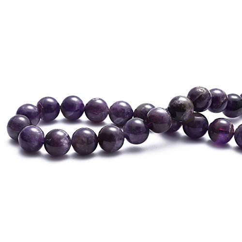 BEADIA Natural Amethyst Crystal Stone Round Loose Semi Gemstone Beads for Jewelry Making 12MM 32PCS - color: Amethyst, size: 12mm