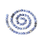 60PCS 6mm Natural Blue White Sodalite Gemstone Round Loose Beads for Jewelry Making 1 Strand 15" - color: Blue White Sodalite, size: 6mm