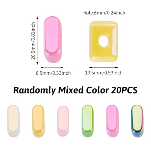 Beadthoven 20pcs Big Letter I Beads Large Hole Bubble Alphabet Acrylic Beads Charm Iridescent Plastic I Shape Loose Chunky Spacers for Jewelry Making Bracelet Necklace Keychains Shoelaces Crafts - color: I