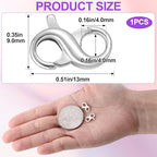 Pndeyo 925 Sterling Silver Lobster Claw Clasps, Hypoallergenic Necklace Enhancer Shortener, Double Opening Spring Rings Clasp Connector Carabiner for Bracelet Anklet Jewelry Making - color: Silver-1pc-0.51"×0.35"