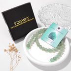 Vinswet 45pcs 8mm Green Aventurine Natural Stone Beads Round Genuine Real Stone Beading Loose Gemstones DIY Smooth Bead for Bracelet Necklace Earrings Jewelry Making - color: Green Aventurine, size: 8mm