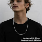 2.5mm/3mm/4mm Silver/Gold Stainless Steel Wheat Chain Necklace Jewelry for Men Women - size: 22 Inches, style: 3mm-Silver