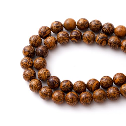 6mm 60pcs DIY Natural Golden Pietersite Stone Beads Round Healing Crystal Gemstone Loose Beads for Jewelry Making Handmade Bracelet Necklace - color: Golden Pietersite, size: 6mm