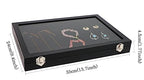 Wudygirl Jewelry Organizer Velvet Jewelry Tray Showcase Display Case Storage Necklace Bracelet Ring Earring Organizer Box Stackable Clear Lid Lock(Multi Jewelry Box) - style: Empty Tray