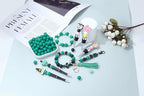 MAIBAOTA 120 Pcs Deep Green Silicone Beads - 15 mm Round Beads for Keychain, Pens, Bracelets, Necklaces - Bulk Pack with Boxed Kits - color: Deep green