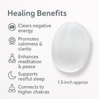 Selenite Worry Stone – Genuine Polished Palm & Thumb Stone for Clarity, Energy Cleansing & Crown Chakra – Travel Gift Crystal - color: Selenite