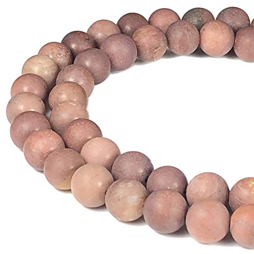 ABCGEMS Velvet-Matte-Finished African Blood Jasper Beads (Enhance The Stone's Inherent Texture and Nature Hues with a Non-Glare Aesthetic) Smooth Round 8mm (Non-Shiny) - color: Blood Jasper (From Africa)