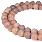 ABCGEMS Velvet-Matte-Finished African Blood Jasper Beads (Enhance The Stone's Inherent Texture and Nature Hues with a Non-Glare Aesthetic) Smooth Round 8mm (Non-Shiny) - color: Blood Jasper (From Africa)