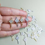 16-Pcs Crystal Jewelry Making Charms Silver Pendant Charm For Women Making Jewelry Crafts Rhinestone Charms - color: Key