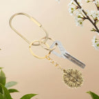 3pcs Gold Key Ring Gold Carabiner With 6 O-Rings Brass Key Rings Bulk Keychain Locking Chain Organizer Holder Screw Lock Keychain Clip Purse Bag Charm Clip Security for Keys Charms for Handbags