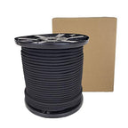 3/8" Black Shock Cord, Marine Grade Polyester Bungee Cord, 500 ft Spool, UV Resistant Elastic Rope - size: (#12) 3/8" x 500 feet