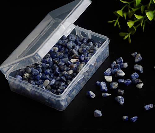 Natural Chip Stone Beads Blue Sodalite 5-8mm About 400 Pieces Irregular Gemstones Healing Crystal Loose Rocks Bead Hole Drilled DIY for Bracelet Jewelry Making Crafting (5-8mm, Blue White Sodalite) - color: Blue White Sodalite