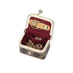 Royal Bagger Genuine Cow Leather Mini Jewelry Box Women's Coin Purse Solid Color Kiss Lock Change Pouch Casual Style Small Storage Bag for Women 1894 (Dark Blue 5894) - color: Dark Blue 5894