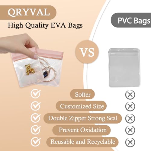 Jewelry Organizer and Storage Box with 24 EVA Anti Tarnish Bags, Travel Acrylic Case for Earrings, Necklaces & Rings, Elegant Gift for Women & Girls (S&Organizer(Brown)) - size: S&Organizer(Brown)