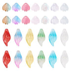 Beadthoven 120Pcs Glass Leaf Beads Mixed Transparent Leaf Shaped Crystal Beads Colorful Spring Summer Plant Bead Loose Gemstone Spacers for Jewelry Making DIY Bracelets Necklace Earrings Crafts - color: Leaves 2 styles