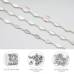 KYUNHOO 13 Feet Long Stainless Steel Bulk Chain for Jewelry Making Silver Craft Chains with Lobster Clasps Jump Rings Jewelry Supplies for DIY - color: Eyelash Steel