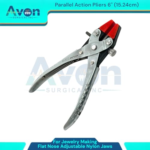 Adjustable Double Nylon Flat Nose Jaws & Non-Adjustable + Smooth Chain Nose – Uniform Pressure to Provide a Consistent Grip – Textured Metal Handles - Tool for Jewelry Making (3 Pack Bundle)