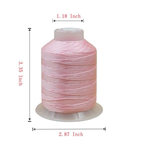0.8mm 270 Yards Twisted Silk Cord Trim 3-Ply Twine Thread Braided Polyester String for DIY Crafts,Macrame, Pendants,Jewelry,Friendship Bracelets,Necklaces（Pink） - color: Pink, size: 0.8MM