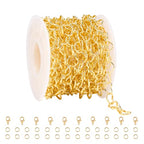 YOUBEIYEE 16.4 Feet Heart Chain 18K Gold Plated Stainless Steel Chains Bulk for Jewelry Making - color: Heart Gold