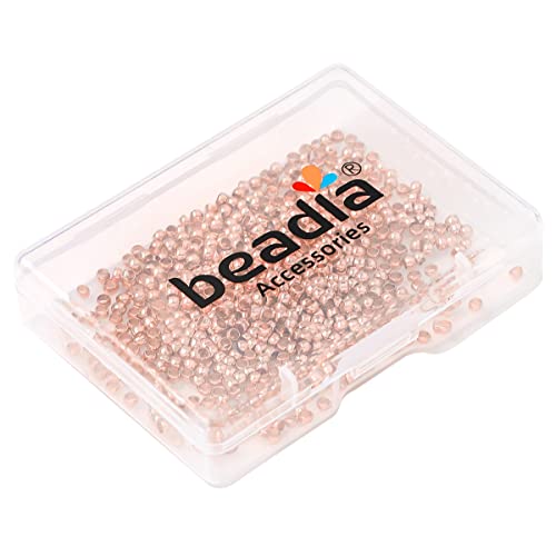 BEADIA Rose Gold Plated Crimp Beads Non Tarnish 2.5mm 600pcs for Jewelry Making Findings - color: Crimp Beads Rose Gold, size: 2.5mm